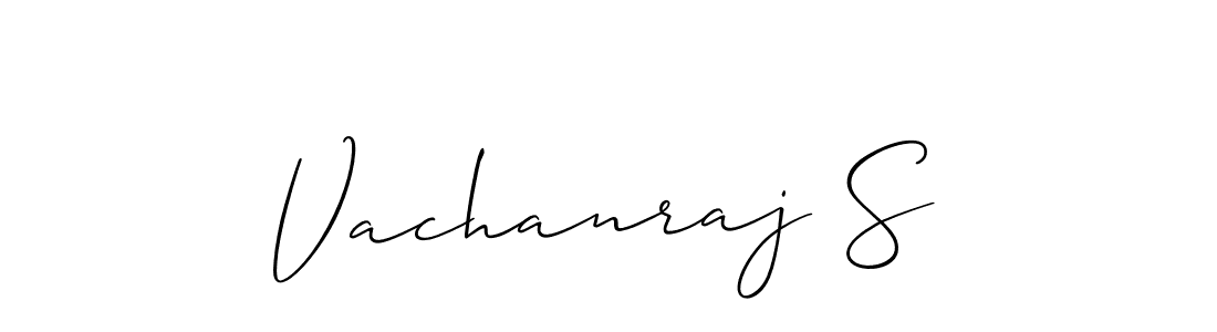 Use a signature maker to create a handwritten signature online. With this signature software, you can design (Allison_Script) your own signature for name Vachanraj S. Vachanraj S signature style 2 images and pictures png