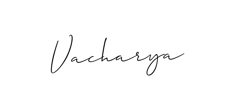 Use a signature maker to create a handwritten signature online. With this signature software, you can design (Allison_Script) your own signature for name Vacharya. Vacharya signature style 2 images and pictures png