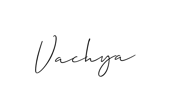 Vachya stylish signature style. Best Handwritten Sign (Allison_Script) for my name. Handwritten Signature Collection Ideas for my name Vachya. Vachya signature style 2 images and pictures png
