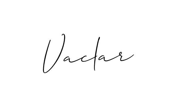 The best way (Allison_Script) to make a short signature is to pick only two or three words in your name. The name Vaclar include a total of six letters. For converting this name. Vaclar signature style 2 images and pictures png