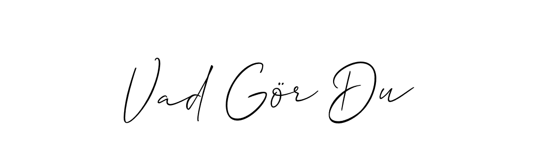 It looks lik you need a new signature style for name Vad Gör Du. Design unique handwritten (Allison_Script) signature with our free signature maker in just a few clicks. Vad Gör Du signature style 2 images and pictures png