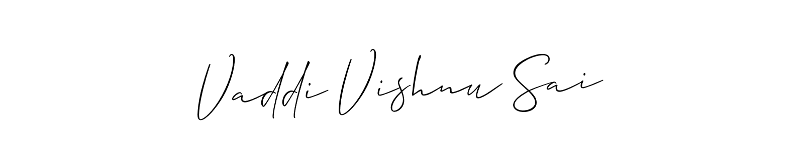 How to Draw Vaddi Vishnu Sai signature style? Allison_Script is a latest design signature styles for name Vaddi Vishnu Sai. Vaddi Vishnu Sai signature style 2 images and pictures png