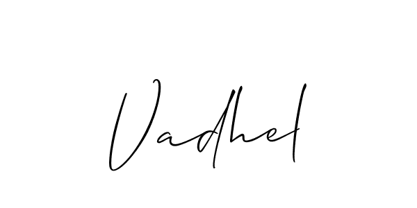 Design your own signature with our free online signature maker. With this signature software, you can create a handwritten (Allison_Script) signature for name Vadhel. Vadhel signature style 2 images and pictures png