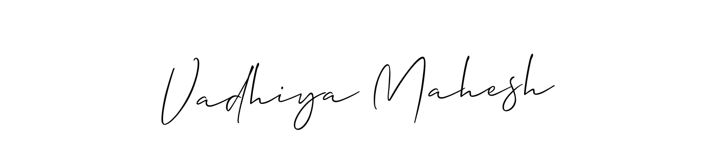 How to make Vadhiya Mahesh signature? Allison_Script is a professional autograph style. Create handwritten signature for Vadhiya Mahesh name. Vadhiya Mahesh signature style 2 images and pictures png