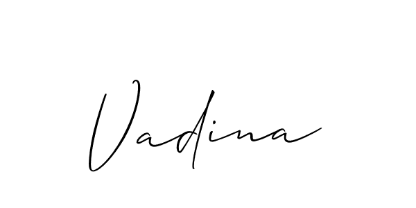 You can use this online signature creator to create a handwritten signature for the name Vadina. This is the best online autograph maker. Vadina signature style 2 images and pictures png