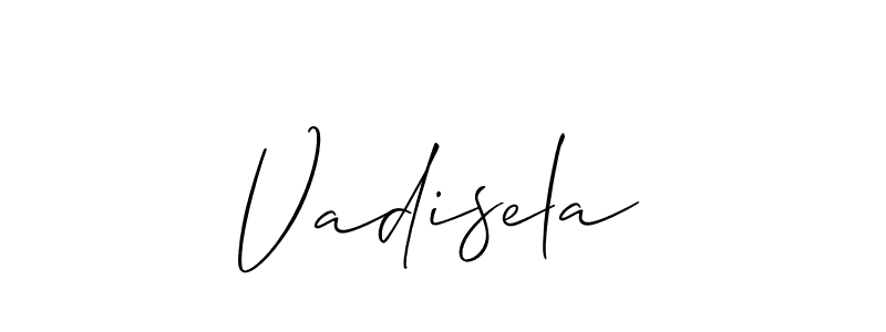 How to make Vadisela name signature. Use Allison_Script style for creating short signs online. This is the latest handwritten sign. Vadisela signature style 2 images and pictures png