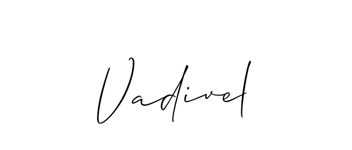 It looks lik you need a new signature style for name Vadivel. Design unique handwritten (Allison_Script) signature with our free signature maker in just a few clicks. Vadivel signature style 2 images and pictures png