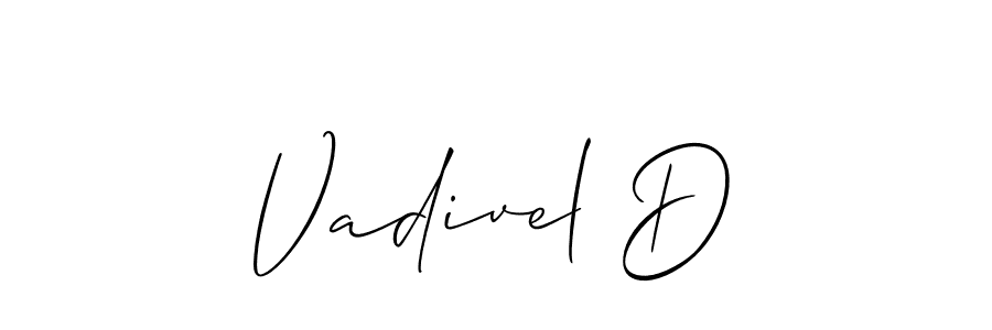 Design your own signature with our free online signature maker. With this signature software, you can create a handwritten (Allison_Script) signature for name Vadivel D. Vadivel D signature style 2 images and pictures png