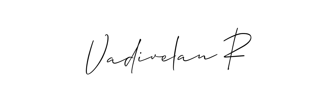 Also we have Vadivelan R name is the best signature style. Create professional handwritten signature collection using Allison_Script autograph style. Vadivelan R signature style 2 images and pictures png
