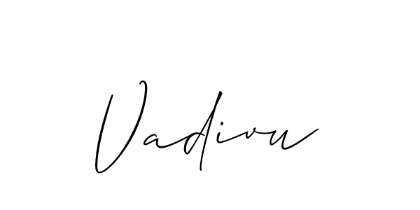 It looks lik you need a new signature style for name Vadivu. Design unique handwritten (Allison_Script) signature with our free signature maker in just a few clicks. Vadivu signature style 2 images and pictures png