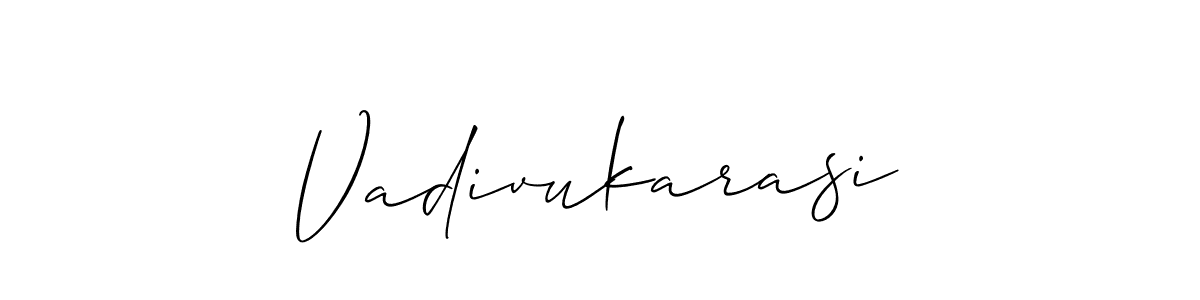 Create a beautiful signature design for name Vadivukarasi. With this signature (Allison_Script) fonts, you can make a handwritten signature for free. Vadivukarasi signature style 2 images and pictures png