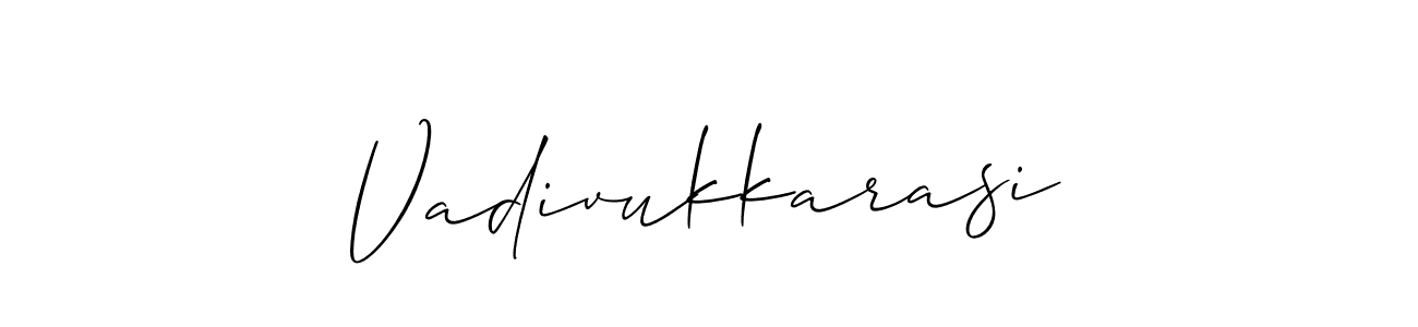 Similarly Allison_Script is the best handwritten signature design. Signature creator online .You can use it as an online autograph creator for name Vadivukkarasi. Vadivukkarasi signature style 2 images and pictures png