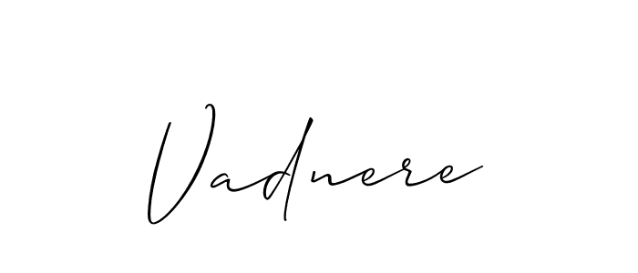 Similarly Allison_Script is the best handwritten signature design. Signature creator online .You can use it as an online autograph creator for name Vadnere. Vadnere signature style 2 images and pictures png