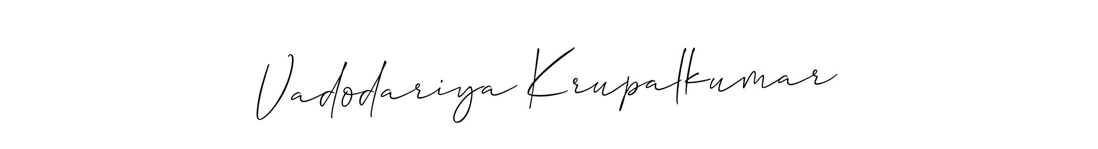 How to make Vadodariya Krupalkumar name signature. Use Allison_Script style for creating short signs online. This is the latest handwritten sign. Vadodariya Krupalkumar signature style 2 images and pictures png