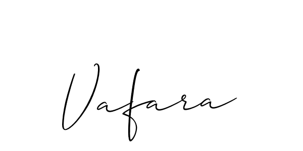 The best way (Allison_Script) to make a short signature is to pick only two or three words in your name. The name Vafara include a total of six letters. For converting this name. Vafara signature style 2 images and pictures png