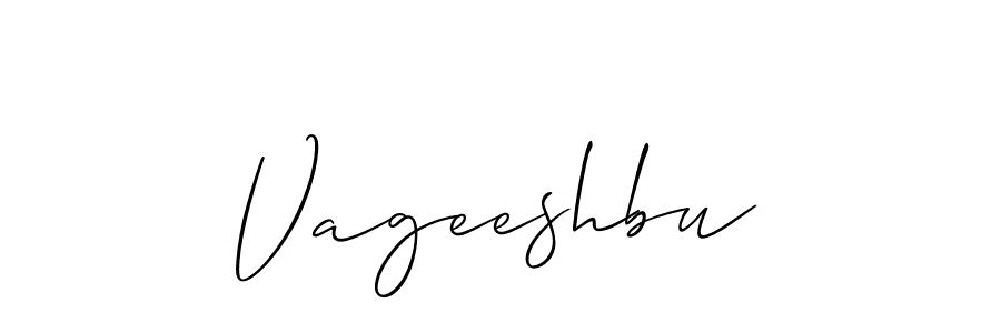 How to make Vageeshbu signature? Allison_Script is a professional autograph style. Create handwritten signature for Vageeshbu name. Vageeshbu signature style 2 images and pictures png