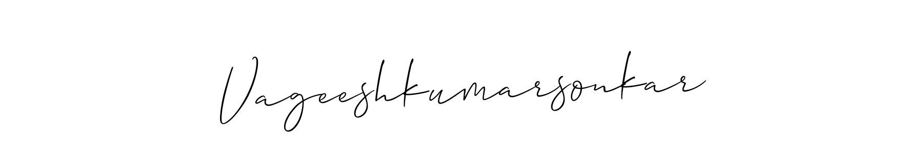 Similarly Allison_Script is the best handwritten signature design. Signature creator online .You can use it as an online autograph creator for name Vageeshkumarsonkar. Vageeshkumarsonkar signature style 2 images and pictures png