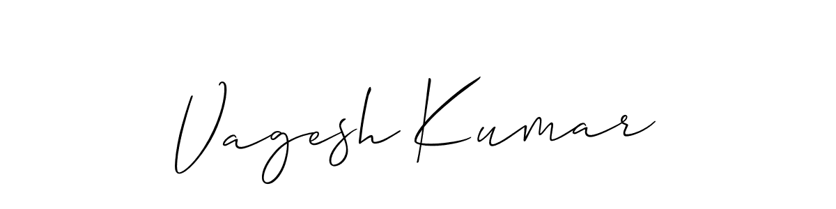 How to make Vagesh Kumar name signature. Use Allison_Script style for creating short signs online. This is the latest handwritten sign. Vagesh Kumar signature style 2 images and pictures png