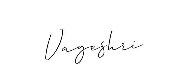 Design your own signature with our free online signature maker. With this signature software, you can create a handwritten (Allison_Script) signature for name Vageshri. Vageshri signature style 2 images and pictures png