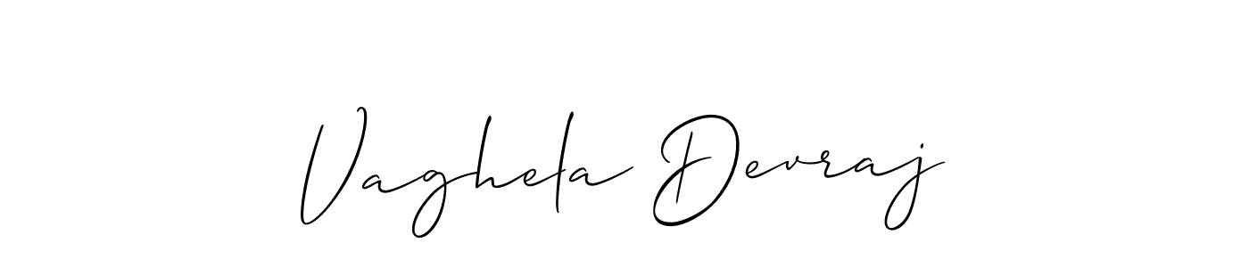Also we have Vaghela Devraj name is the best signature style. Create professional handwritten signature collection using Allison_Script autograph style. Vaghela Devraj signature style 2 images and pictures png
