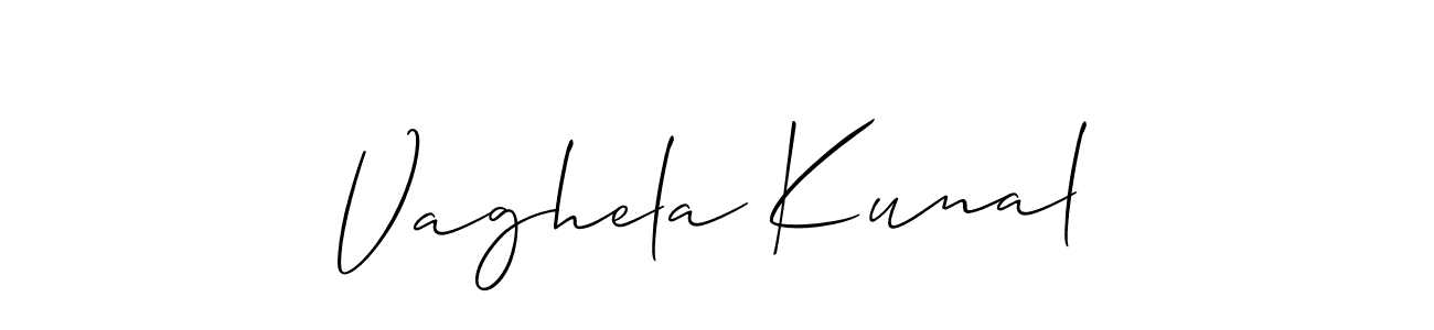 Use a signature maker to create a handwritten signature online. With this signature software, you can design (Allison_Script) your own signature for name Vaghela Kunal. Vaghela Kunal signature style 2 images and pictures png