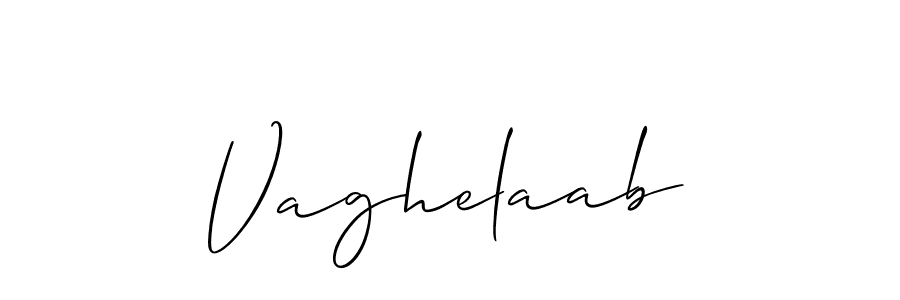 Design your own signature with our free online signature maker. With this signature software, you can create a handwritten (Allison_Script) signature for name Vaghelaab. Vaghelaab signature style 2 images and pictures png