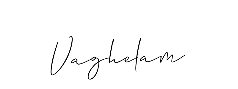 Vaghelam stylish signature style. Best Handwritten Sign (Allison_Script) for my name. Handwritten Signature Collection Ideas for my name Vaghelam. Vaghelam signature style 2 images and pictures png