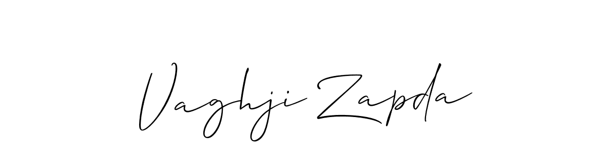 Also we have Vaghji Zapda name is the best signature style. Create professional handwritten signature collection using Allison_Script autograph style. Vaghji Zapda signature style 2 images and pictures png