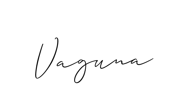 The best way (Allison_Script) to make a short signature is to pick only two or three words in your name. The name Vaguna include a total of six letters. For converting this name. Vaguna signature style 2 images and pictures png