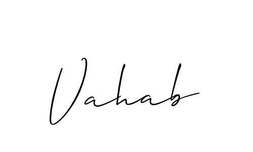 Create a beautiful signature design for name Vahab. With this signature (Allison_Script) fonts, you can make a handwritten signature for free. Vahab signature style 2 images and pictures png