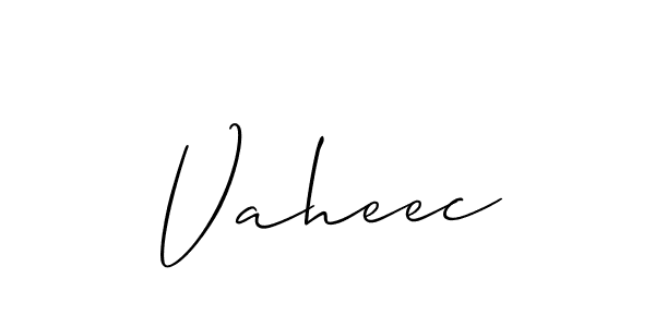 How to make Vaheec signature? Allison_Script is a professional autograph style. Create handwritten signature for Vaheec name. Vaheec signature style 2 images and pictures png
