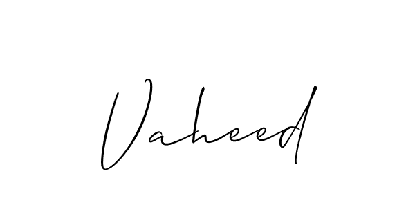 Design your own signature with our free online signature maker. With this signature software, you can create a handwritten (Allison_Script) signature for name Vaheed. Vaheed signature style 2 images and pictures png