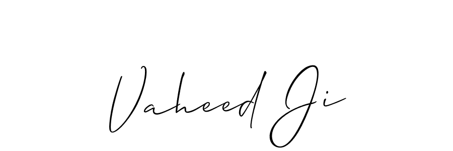 It looks lik you need a new signature style for name Vaheed Ji. Design unique handwritten (Allison_Script) signature with our free signature maker in just a few clicks. Vaheed Ji signature style 2 images and pictures png