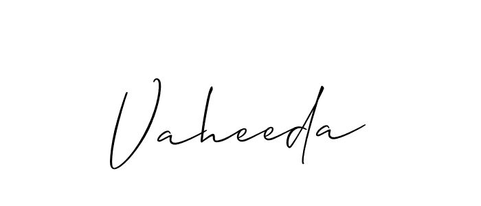 How to make Vaheeda signature? Allison_Script is a professional autograph style. Create handwritten signature for Vaheeda name. Vaheeda signature style 2 images and pictures png