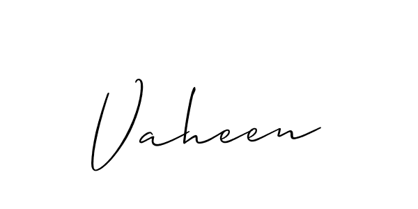 Make a beautiful signature design for name Vaheen. With this signature (Allison_Script) style, you can create a handwritten signature for free. Vaheen signature style 2 images and pictures png