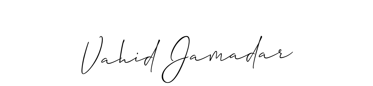 Allison_Script is a professional signature style that is perfect for those who want to add a touch of class to their signature. It is also a great choice for those who want to make their signature more unique. Get Vahid Jamadar name to fancy signature for free. Vahid Jamadar signature style 2 images and pictures png