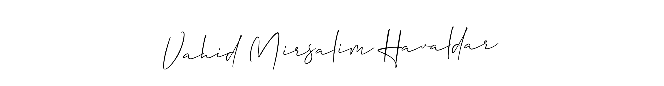 Use a signature maker to create a handwritten signature online. With this signature software, you can design (Allison_Script) your own signature for name Vahid Mirsalim Havaldar. Vahid Mirsalim Havaldar signature style 2 images and pictures png