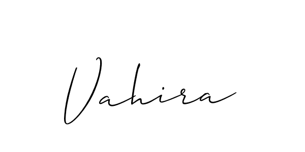 Create a beautiful signature design for name Vahira. With this signature (Allison_Script) fonts, you can make a handwritten signature for free. Vahira signature style 2 images and pictures png