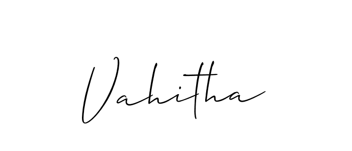 How to make Vahitha signature? Allison_Script is a professional autograph style. Create handwritten signature for Vahitha name. Vahitha signature style 2 images and pictures png