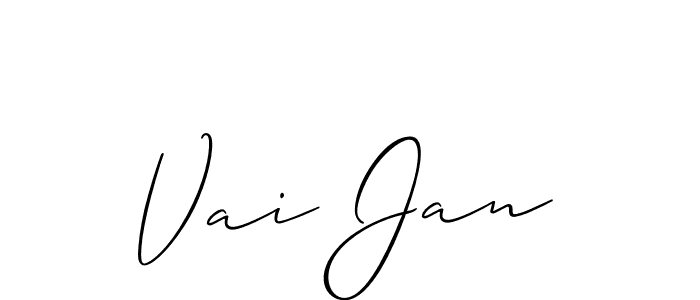 Allison_Script is a professional signature style that is perfect for those who want to add a touch of class to their signature. It is also a great choice for those who want to make their signature more unique. Get Vai Jan name to fancy signature for free. Vai Jan signature style 2 images and pictures png