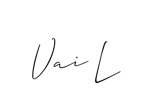 Design your own signature with our free online signature maker. With this signature software, you can create a handwritten (Allison_Script) signature for name Vai L. Vai L signature style 2 images and pictures png