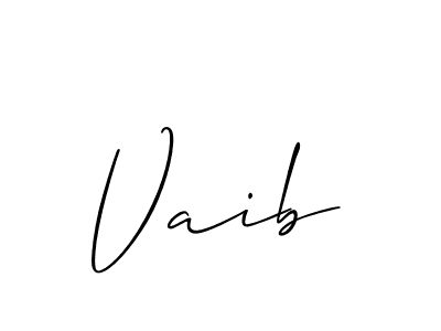 Use a signature maker to create a handwritten signature online. With this signature software, you can design (Allison_Script) your own signature for name Vaib. Vaib signature style 2 images and pictures png