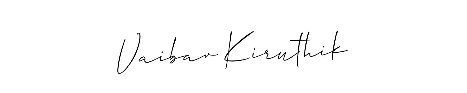 How to make Vaibav Kiruthik name signature. Use Allison_Script style for creating short signs online. This is the latest handwritten sign. Vaibav Kiruthik signature style 2 images and pictures png