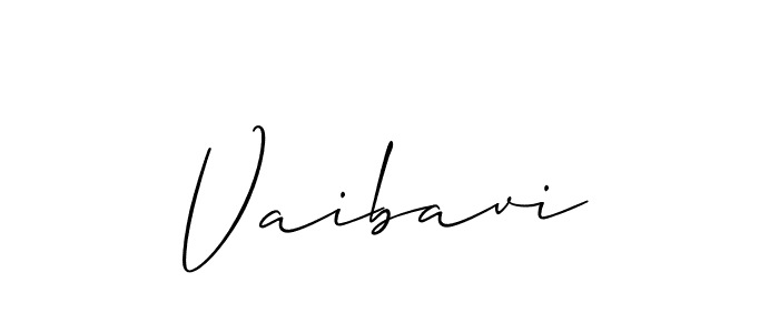 How to make Vaibavi signature? Allison_Script is a professional autograph style. Create handwritten signature for Vaibavi name. Vaibavi signature style 2 images and pictures png