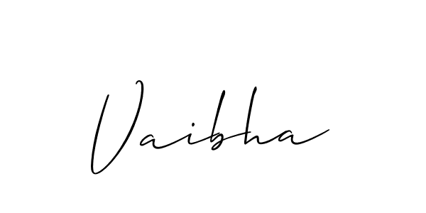 Also we have Vaibha name is the best signature style. Create professional handwritten signature collection using Allison_Script autograph style. Vaibha signature style 2 images and pictures png
