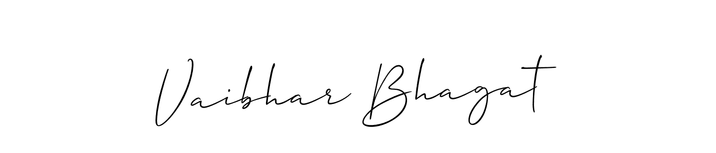 Make a beautiful signature design for name Vaibhar Bhagat. With this signature (Allison_Script) style, you can create a handwritten signature for free. Vaibhar Bhagat signature style 2 images and pictures png