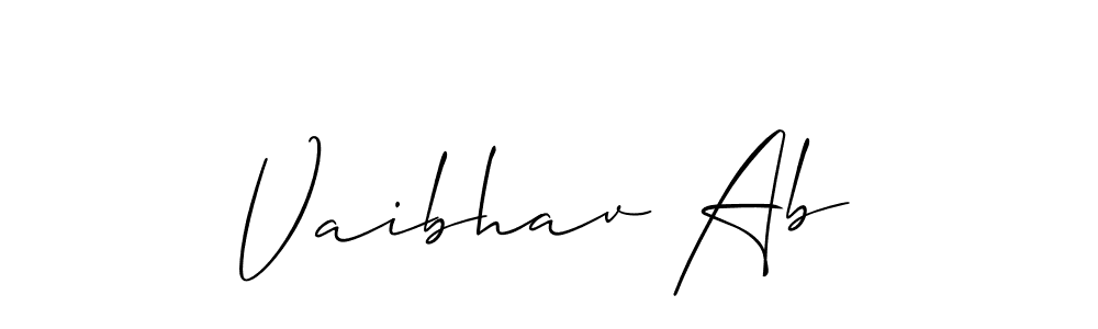 Similarly Allison_Script is the best handwritten signature design. Signature creator online .You can use it as an online autograph creator for name Vaibhav Ab. Vaibhav Ab signature style 2 images and pictures png