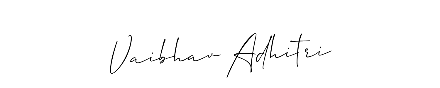 How to make Vaibhav Adhitri signature? Allison_Script is a professional autograph style. Create handwritten signature for Vaibhav Adhitri name. Vaibhav Adhitri signature style 2 images and pictures png