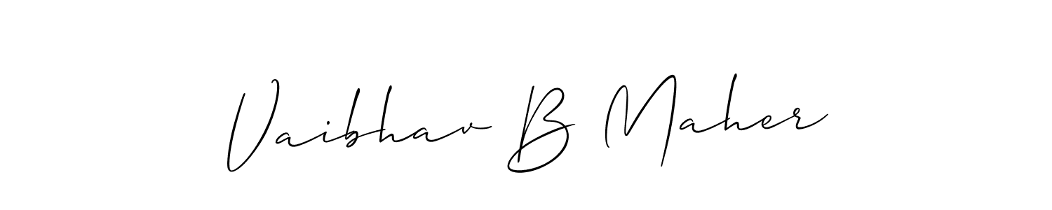 Also You can easily find your signature by using the search form. We will create Vaibhav B Maher name handwritten signature images for you free of cost using Allison_Script sign style. Vaibhav B Maher signature style 2 images and pictures png