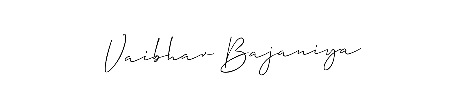 Vaibhav Bajaniya stylish signature style. Best Handwritten Sign (Allison_Script) for my name. Handwritten Signature Collection Ideas for my name Vaibhav Bajaniya. Vaibhav Bajaniya signature style 2 images and pictures png